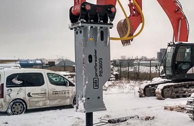 Гидромолоты Profbreaker на дроблении негабарита в Ленинградской области